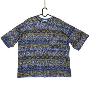 CLIP USA All Over Print Geometric Pocket Tee One Size Fits All Excellent Vintage